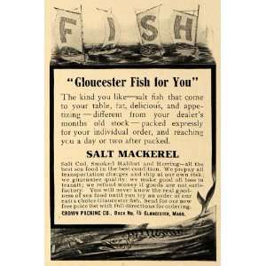  1907 Ad Gloucester Salt Mackerel Cod Halibut Herring 