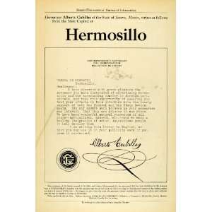 1914 Ad Hermosillo Sonora Mexico Chamber of Commerce Alberto Cubillas 