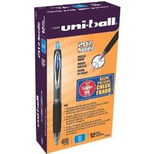  uni ball 207 Needle Retractable Medium Point Gel Pens, 12 