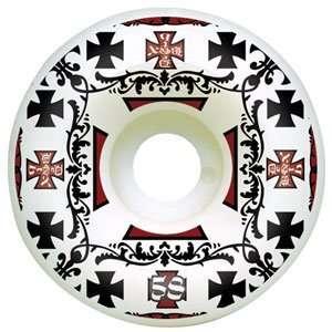  DeathBox   Bandana Skateboard Wheels (58mm)   White, Set 