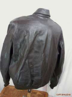 Protech.Brown Leather A 2 Flight Flying Bomber Jacket. Mens 42 