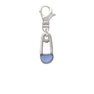  2 Sided Blue Baby Safety Pin Clip On Charm Arts, Crafts 
