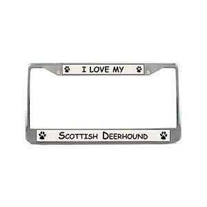  Scottish Deerhound License Plate Frame (Chrome) Patio 
