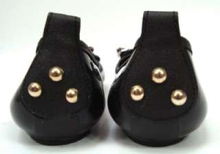   BLACK FARASION BOW BLING FRONT FLAT DOLLY SHOES PUMPS SIZE 3 8  