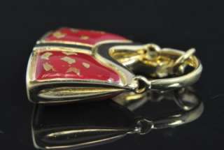 Rosato 14K Gold Enamel Handbag 3D Purse Pendant Charm  