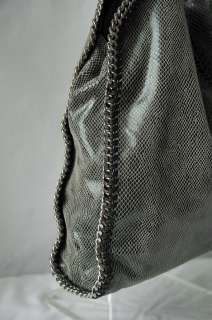 STELLA MCCARTNEY Faux Snake Embossed FALABELLA Large Chain Tote Bag 