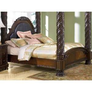  6/0 California King Poster Bed by Ashley   Dark casual 