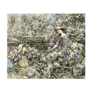  Gathering Blossom by Edward Atkinson Hornel. Size 22.01 