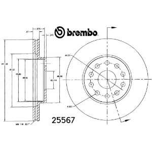  Brembo BDR25567 Toyota Brake Rotor Automotive