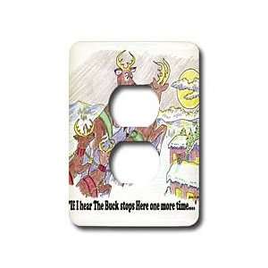  Rudolphs Buck Stops Here on Christmas   Light Switch Covers   2 plug