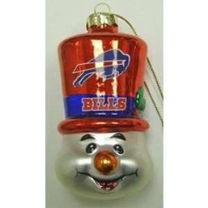    Buffalo Bills Tophat Snowman Glass Ornament