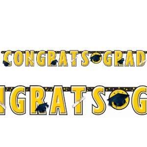   Congrats Grad Yellow Graduation Giant Letter Banner 