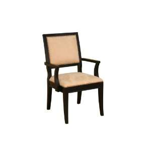  Baxton Studio Brewster Arm Chair, Black/Beige