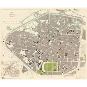  BRUSSELS BELGIUM (& THE ENVIRONS) MAP 1834