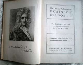 ROBINSON CRUSOE Antique Book End XIX beginn XX Century Grosset 