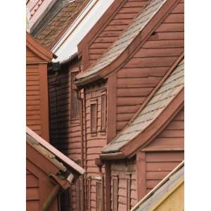  View of the Wooden Buildings of the Bryggen Area, Bergen 