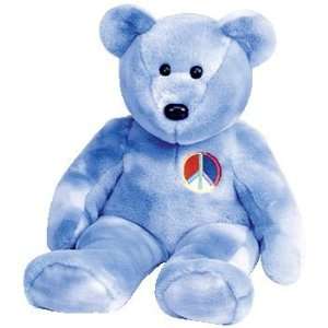  TY Beanie Buddy   PEACE the Bear (Blue Version) Toys 