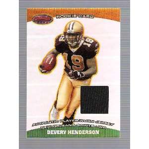  Bowmans Best   Devery Henderson   Game Used Jersey Card 
