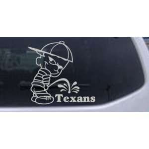 Pee on Texans Car Window Wall Laptop Decal Sticker    Silver 10in X 9 