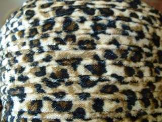 Ladies Leopard Print Hat M 7 1/8 Bowler Beehive Derby Chenille  