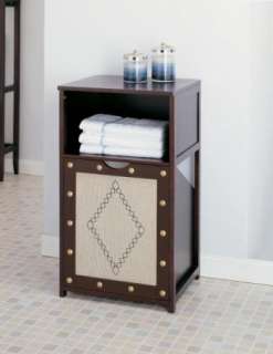 New Riviere Linen Brass Wooden Pull Out Laundry Hamper  