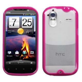 For T Mobile HTC 4G Amaze Clear Hot Pink Accessory Skin Soft Case 