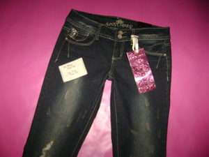   Almost Famous Low Destroyed Boot Flap Pocket Denim Jeans #4500  
