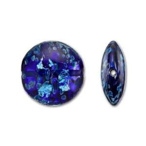  Beads Large Cobalt Blue Dichroic Boro Glass Coin Bead 