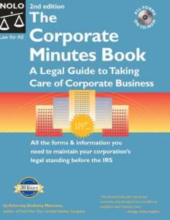   Taking Care of Corporate Business by Anthony Mancuso, NOLO  Paperback
