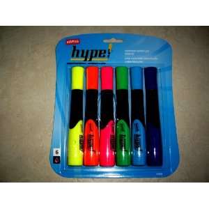  Staples Hype Gripped Highlighters (6 highlighters in one 