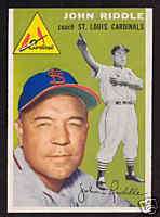 1954 Topps, John Riddle #147, St. Louis, Mint 8 or 9  