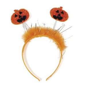  6 Piece. Hallloween Headband Bopper. Kids Orange Pumpkin 