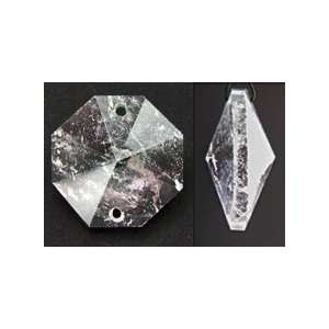  Rock Crystal Octagon Prism, 2 Holes