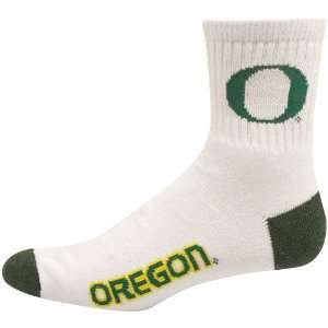 Oregon Ducks White Dual Color Team Logo Crew Socks  Sports 