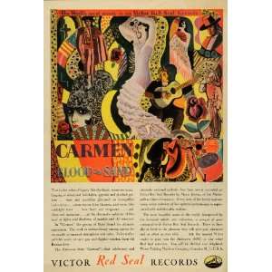 1928 Ad Victor Red Seal Records Carmen Bizet Habenera   Original Print 