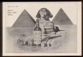 1904 Dewars White Label Scotch whisky Egypt Sphinx pyramids vintage 
