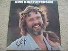 Kris Kristofferson Autographed Signed Record Album LP  