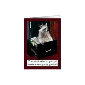  Business, Raccoon sitting in file cabinet Card Health 