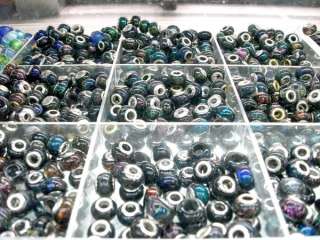 50Pcs Dichroic Glass Lampwork European Charms Beads  