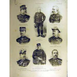  1891 Military Dirigeant Manoeuvres East Officers Print 