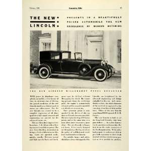  1931 Ad Lincoln Willoughby Panel Brougham Clutch Motor Car 