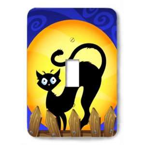   Cat in the Moon Decorative Steel Switchplate Cover