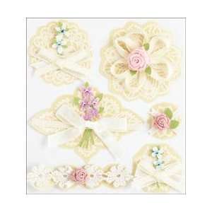   Layered Doilies With Bows; 3 Items/Order Arts, Crafts & Sewing