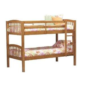    Linon Mission Twin/Twin Bunk Bed   Pecan Finish