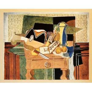  1956 Tipped In Print Georges Braque Still Life Guitar 