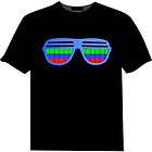 Sound Activated GlassesPattern EL LED Equalizer T Shirt