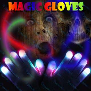Mode LED Magic Light Show Hand Finger Lighting Flashing Party Gloves 