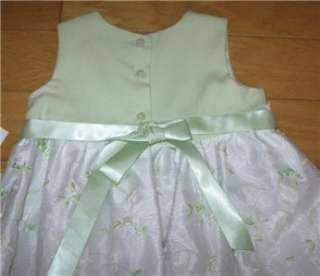   GIRLS 6 9 MONTHS Mint Green & White EASTER Dress SoooPRETTY  