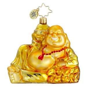  RADKO GOLDEN SERENITY Buddha Glass Christmas Ornament 