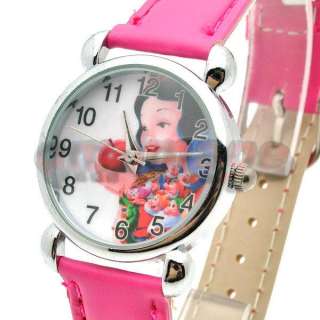 Brand New Snow White Princess Rose Leather Wrist Watch QT919  